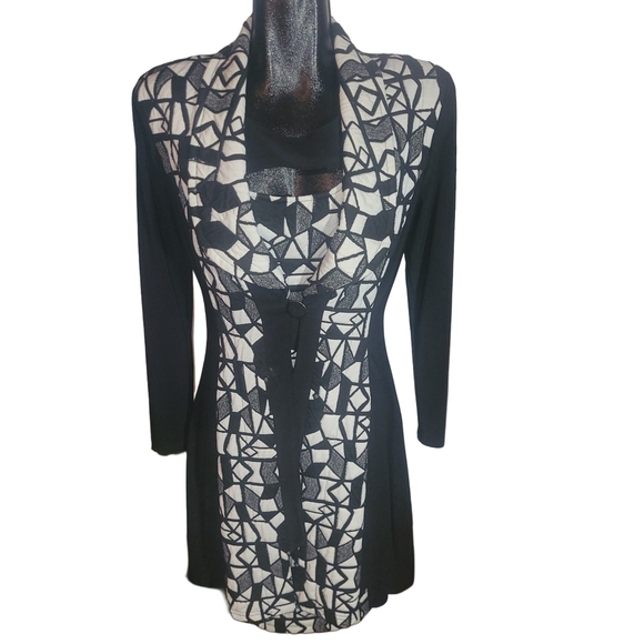 Artex Fashions Vintage 90's Elegant  Black and White Dress Suit M - Picture 1 of 11